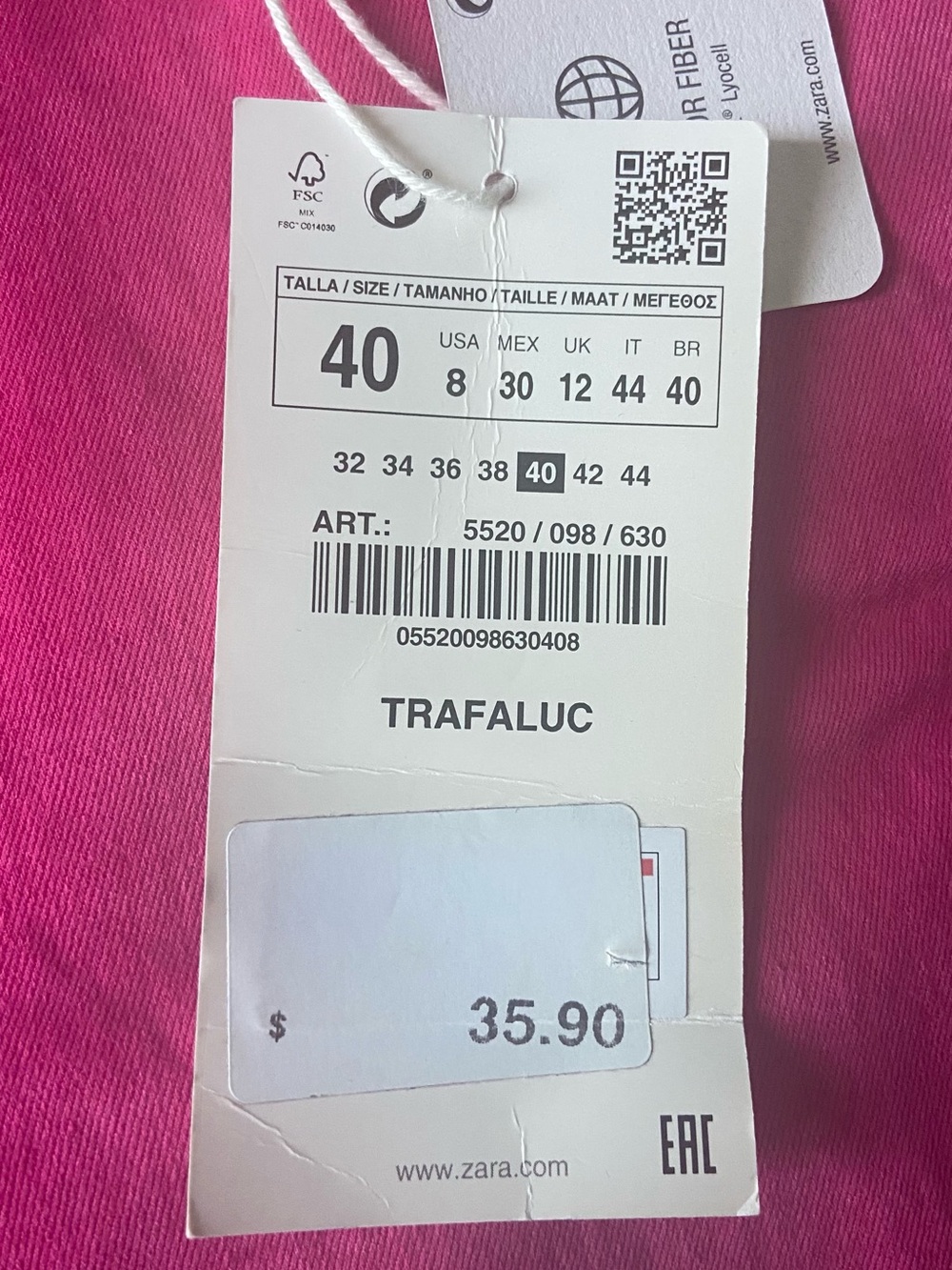 Zara Push Up Jeans in Bright Pink - Picture 3 of 9